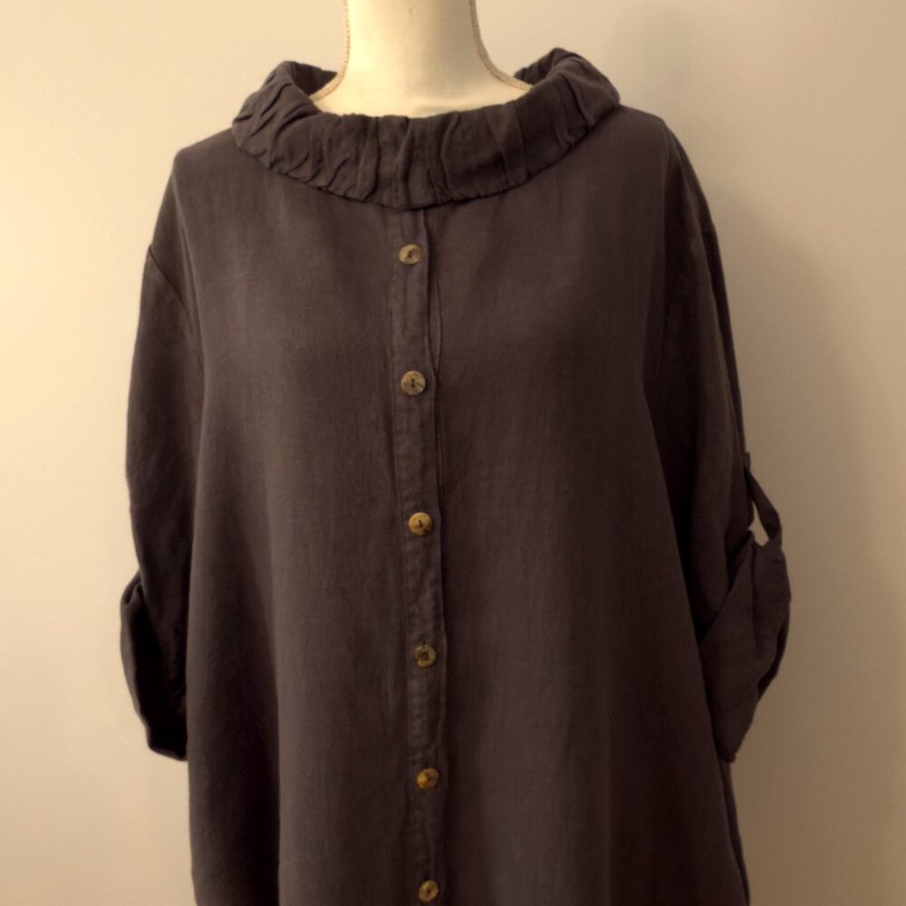 NWT Convertible Linen Shirt Cover Up